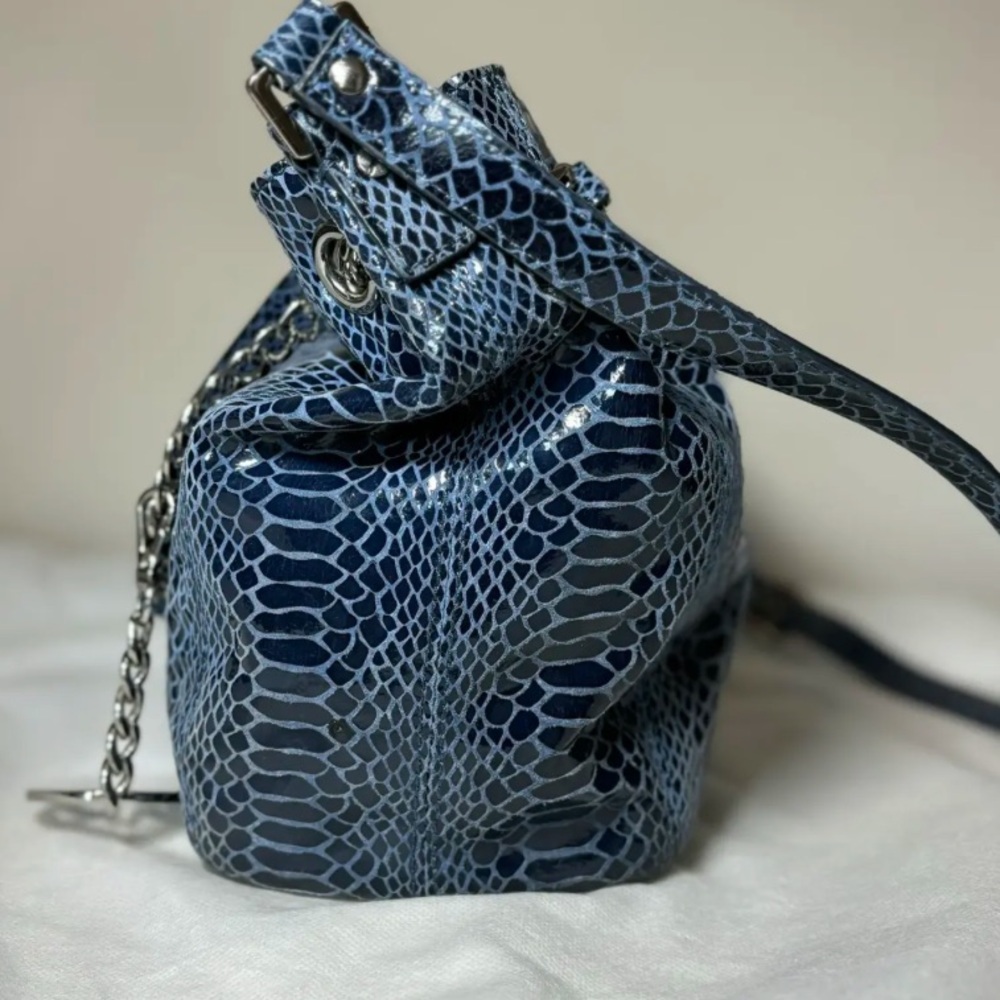 Michael Kors Jet Set Blue Python Embossed Leather… - image 8